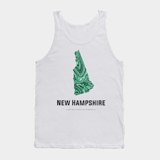 New Hampshire state map abstract green Tank Top